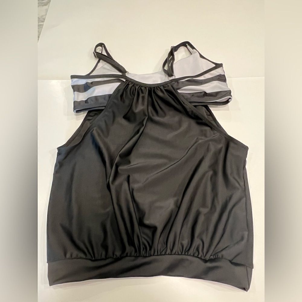 Women’s Zebra Print Tankini Padded Top Size L